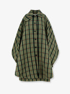 Chloé Madras wool cape coat - Multicolor Green 2