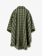 Chloé Madras wool cape coat - Multicolor Green 2