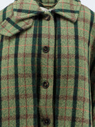Chloé Madras wool cape coat - Multicolor Green 2