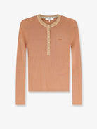 Chloé Ribbed wool T-Shirt - Coffee Pink