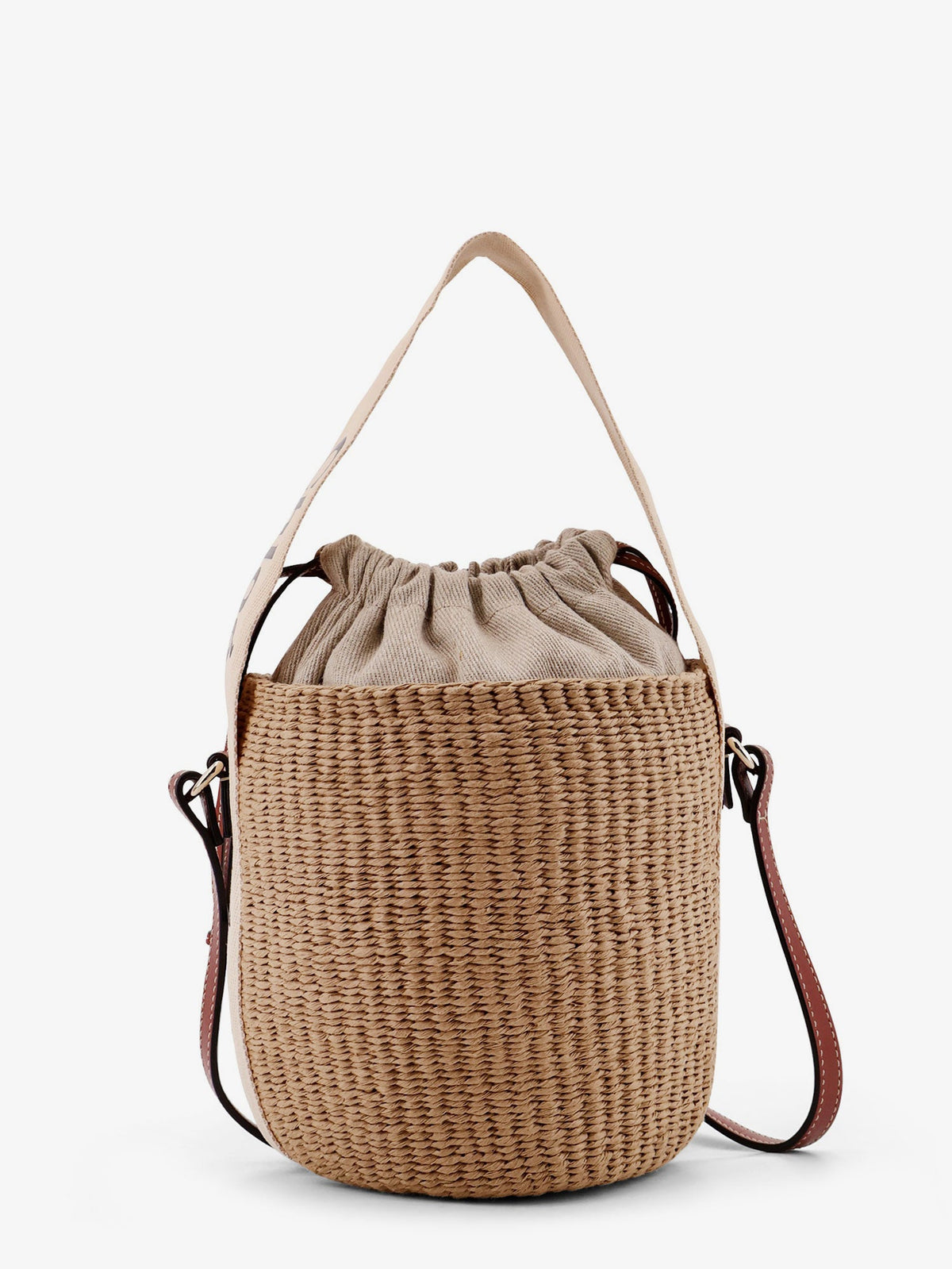 Chloé Woody Raffia Bucket Bag - White
