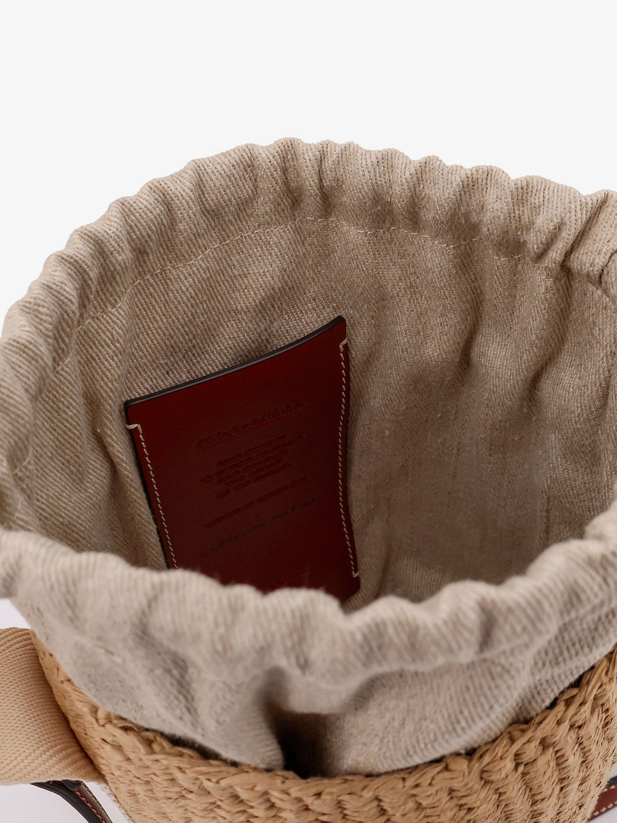 Chloé Woody Raffia Bucket Bag - White