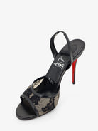 Christian Louboutin Miss Z Lace Sling sandals in mesh and leather - Black