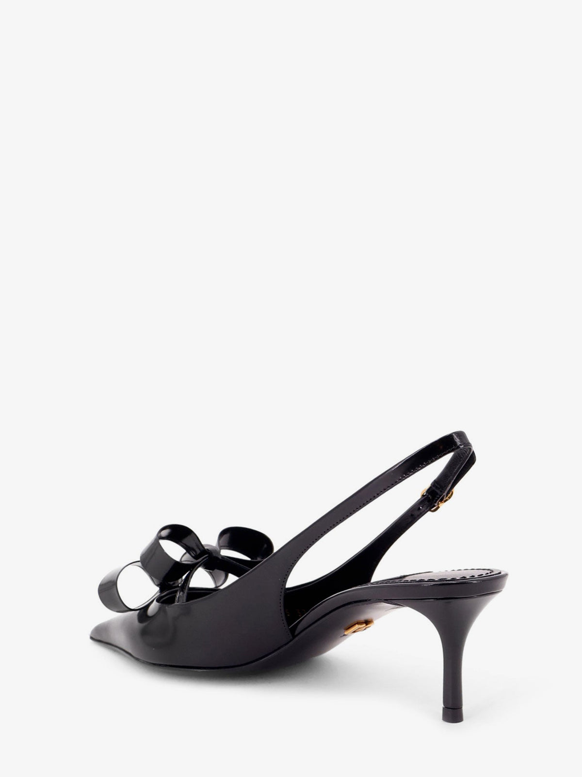Dolce & Gabbana Patent leather sandals with front bow detail - Nero
