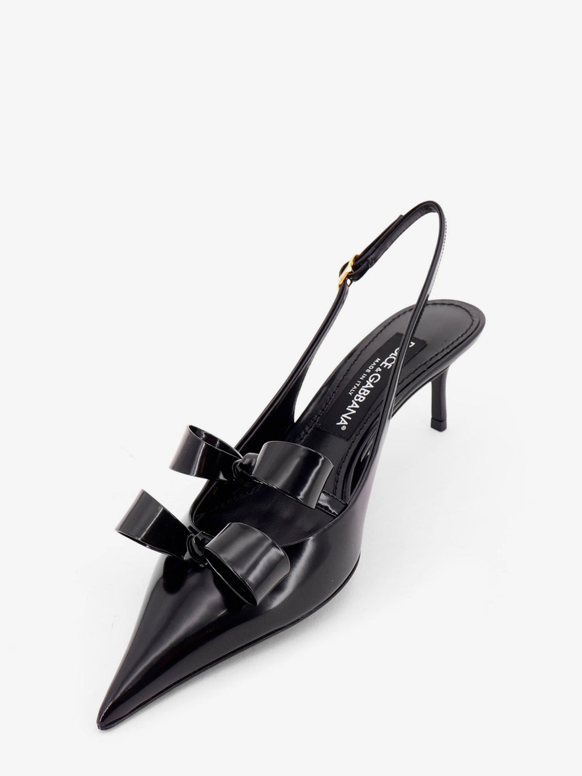 Dolce & Gabbana Patent leather sandals with front bow detail - Nero
