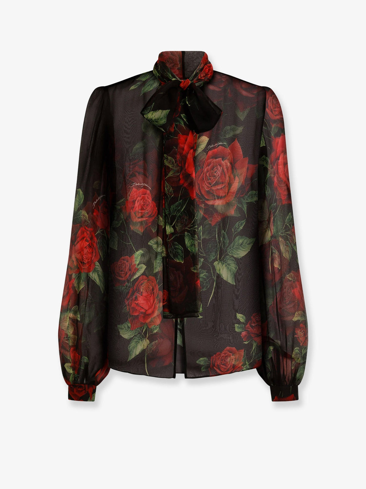 Dolce & Gabbana Chiffon shirt with rose print - Roserossnero