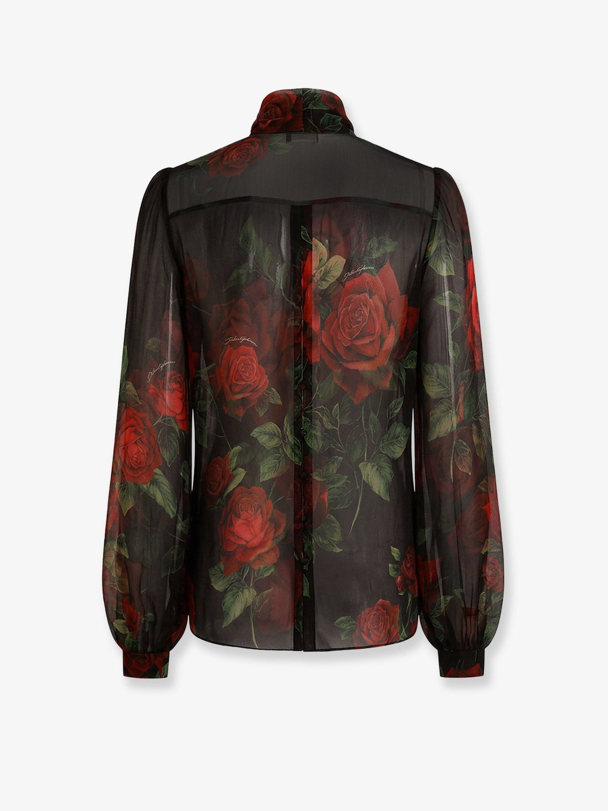 Dolce & Gabbana Chiffon shirt with rose print - Roserossnero