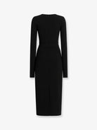 Dolce & Gabbana Long jersey dress with side drape - Nero