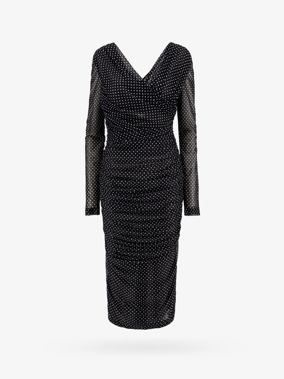 Dolce & Gabbana Polka-dots dress with drapery - Nero