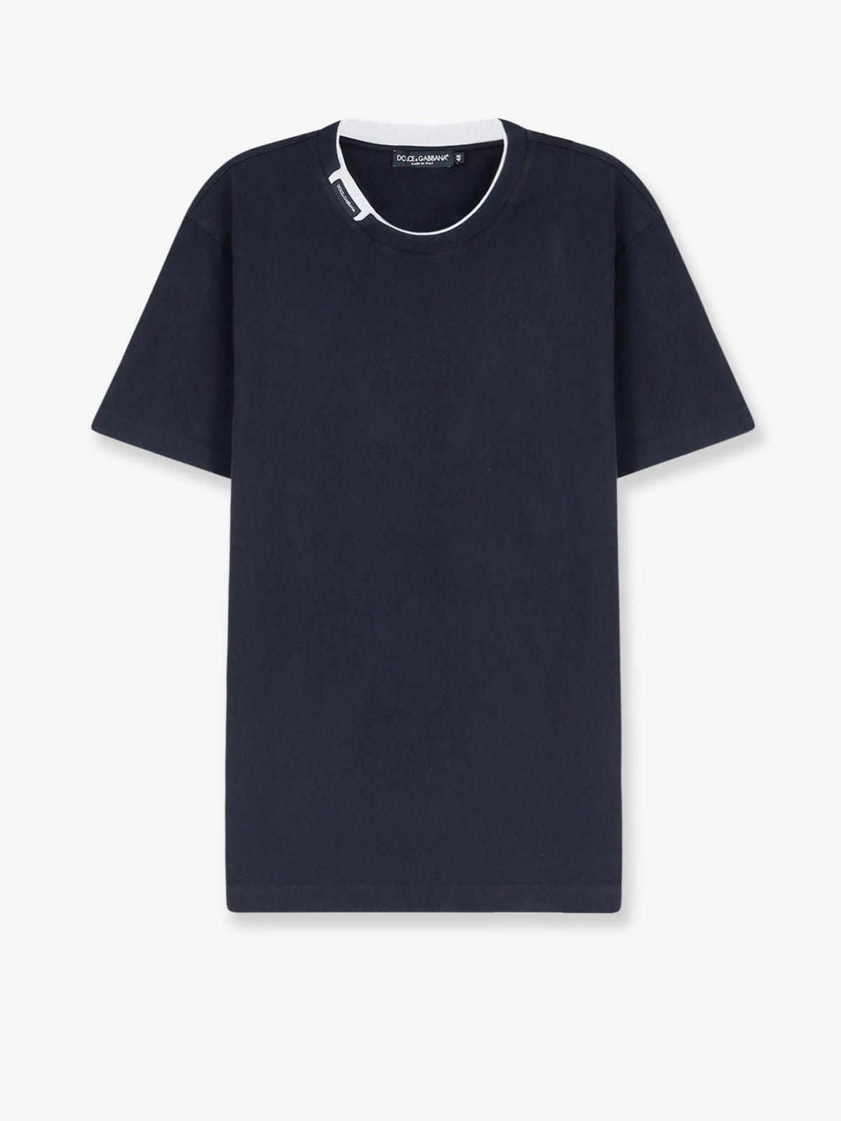 Dolce & Gabbana Cotton t-shirt with contrasting profile - Blu Scurissimo
