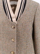 Dries Van Noten Ritt madras cotton blend coat - Tan