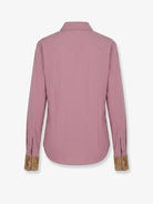 Dries Van Noten Chloris cotton shirt with embroiders cuffs - Old Rose