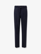 Dries Van Noten Presta wool trousers with belt - Navy