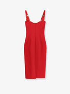 Elisabetta Franchi Fitted stretch fabric midi dress - Redpassion