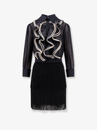 Elisabetta Franchi Viscose dress with ruffles and fringe - Neroburro