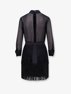 Elisabetta Franchi Viscose dress with ruffles and fringe - Neroburro