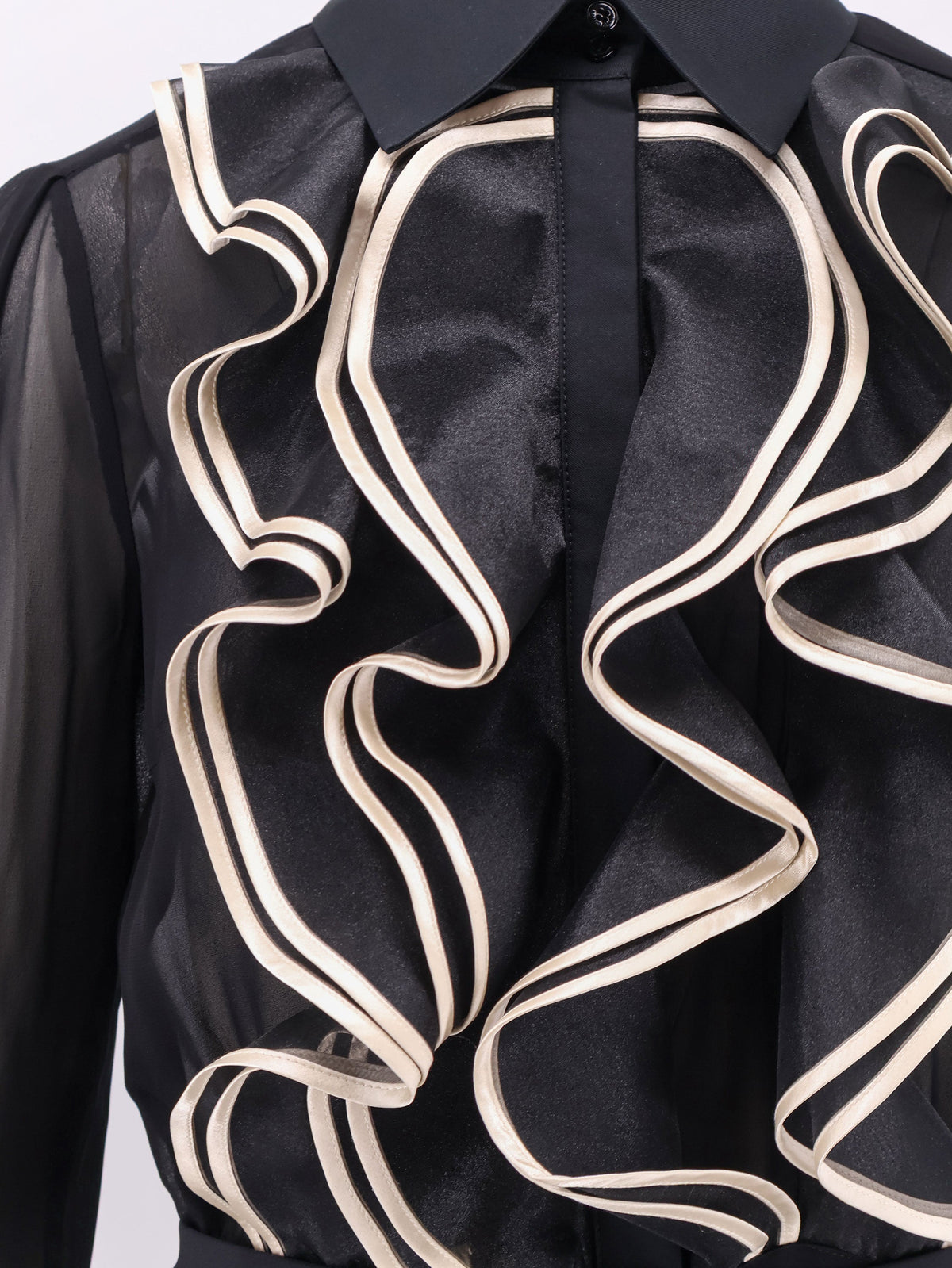 Elisabetta Franchi Viscose dress with ruffles and fringe - Neroburro