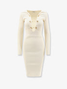 Elisabetta Franchi Long viscose blend dress - Burro