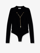 Elisabetta Franchi Viscose blend bodysuit with jewel charm detail - Nero