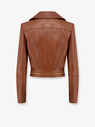Elisabetta Franchi Leather biker jacket - Sigaro
