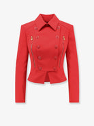 Elisabetta Franchi Cropped Blazer with buttons - Red