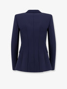 Elisabetta Franchi Slim fit blazer with gold logo clamps - Blu