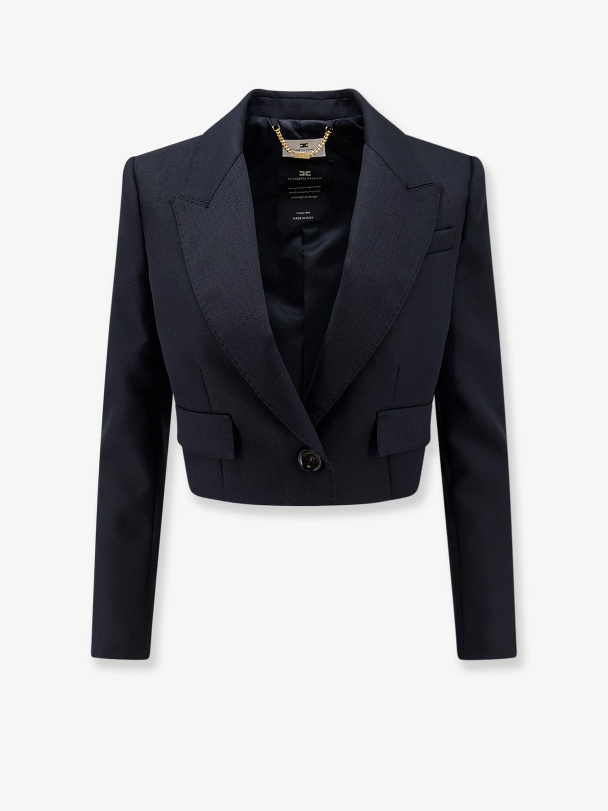 Elisabetta Franchi Spencer virgin wool blazer - Nero
