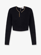 Elisabetta Franchi Tricot Sweater with snake metal choker - Nero
