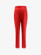 Elisabetta Franchi Regular fit crepe trousers - Red