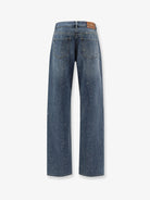 Elisabetta Franchi Blue denim jeans with all-over crystals