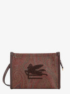 Etro Pegaso Arnica Paisley fabric Pouch - Marrone