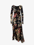 Etro Stretch viscose long dress with multicolor print - Nero