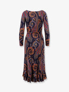 Etro Stretch viscose dress with iconic pattern - Bordo