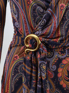 Etro Stretch viscose dress with iconic pattern - Bordo
