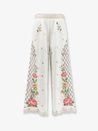 Farm Rio Linen and viscose trousers with embroidery - Offwhite