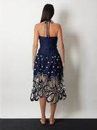 Farm Rio Richilieur organic cotton dress - Darkblue
