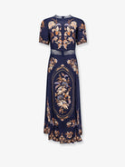Farm Rio Lara viscose long dress - Navyblue