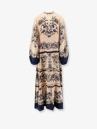 Farm Rio Liz viscose long dress - Beige