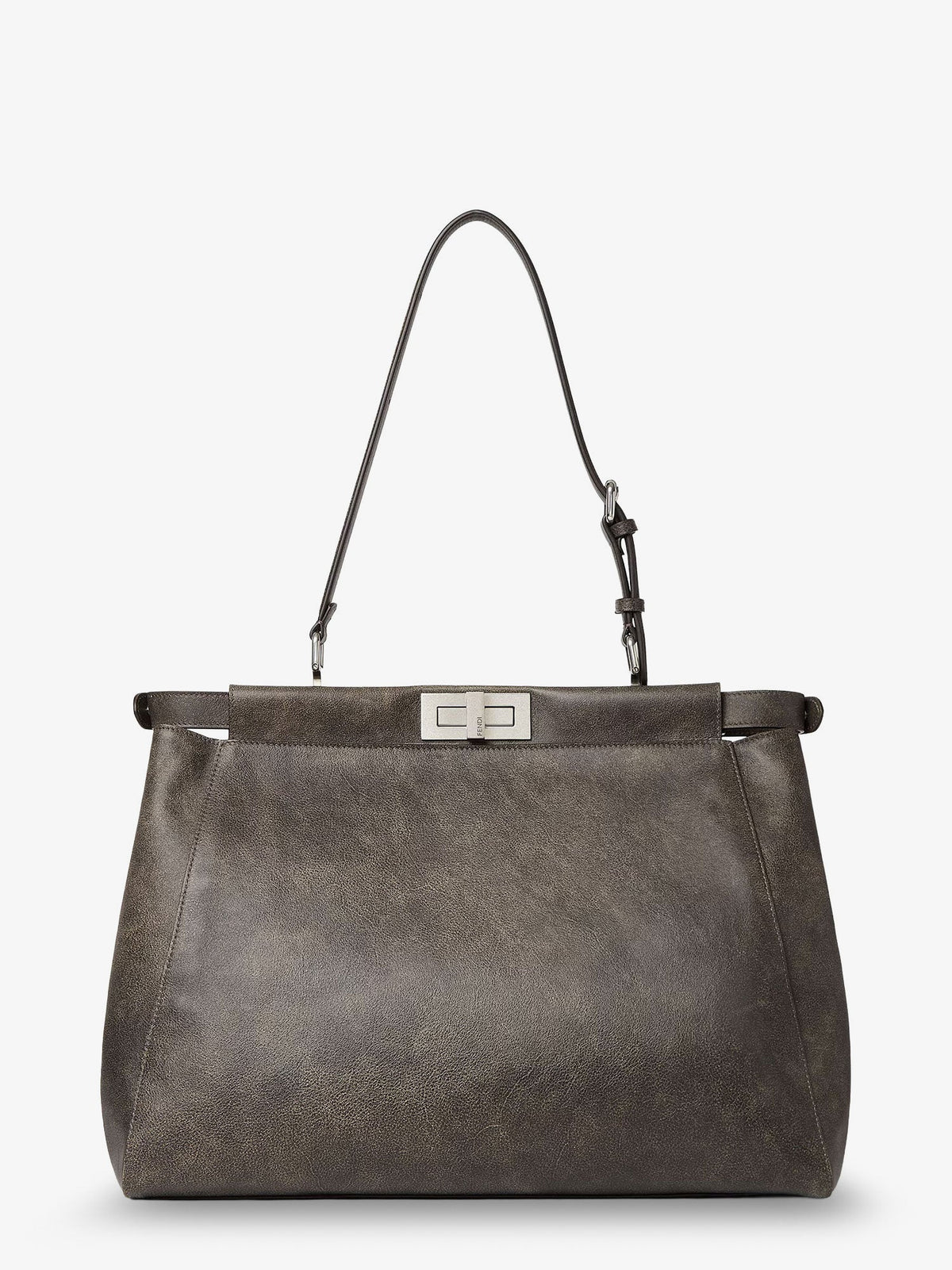 Fendi My Peekaboo Large leather shoulder bag with vintage effect - Nerovintage