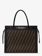 Fendi Magic Shopper bag in FF fabric with embroidered logo on the front - Tabaccomoro