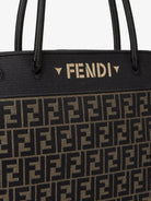 Fendi Magic Shopper bag in FF fabric with embroidered logo on the front - Tabaccomoro