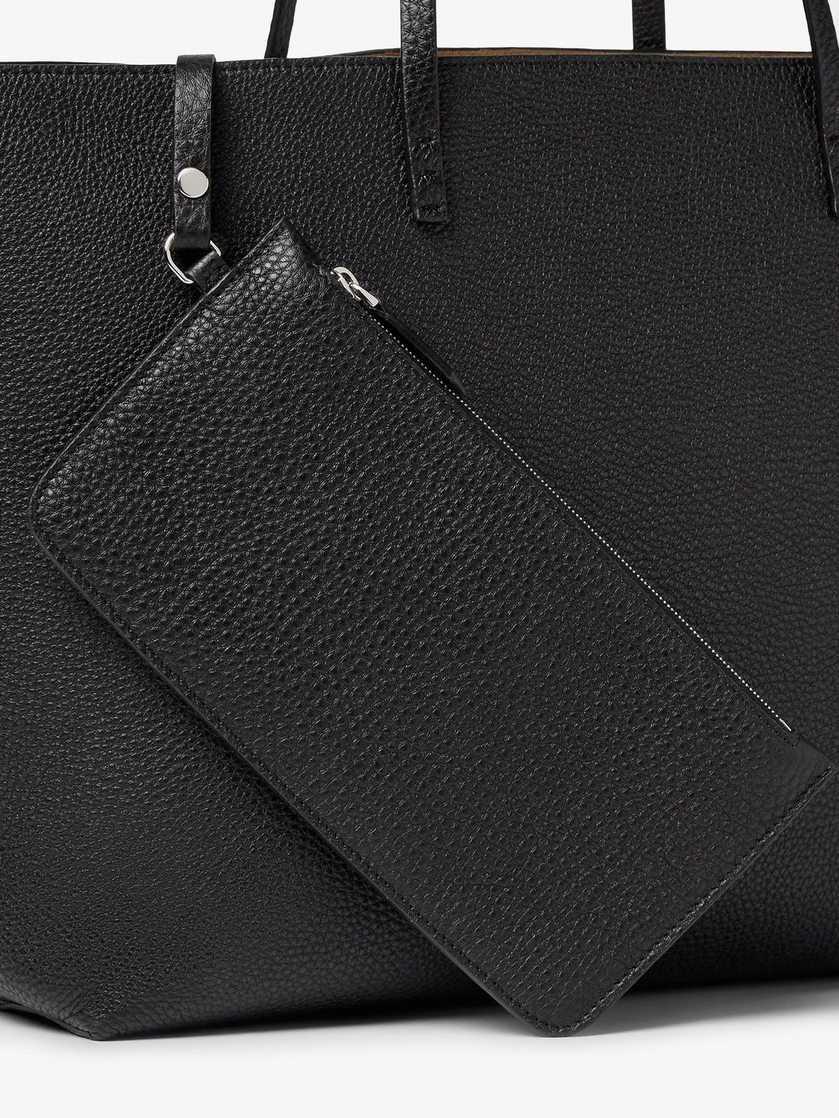 Fendi Medium Leather Roll Shopping Bag - Neromoro