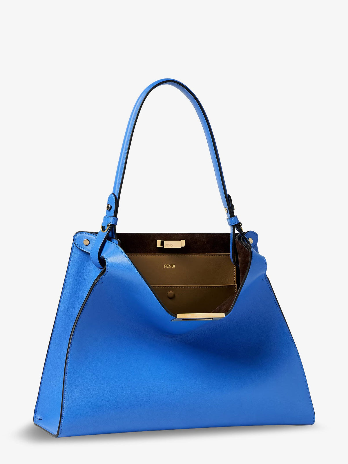 Fendi Fendi Way Medium leather shoulder bag with contrasting lining - Costiera+Capp+Os