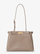 Fendi My Peekanno Small leather shoulder bag - Tortora