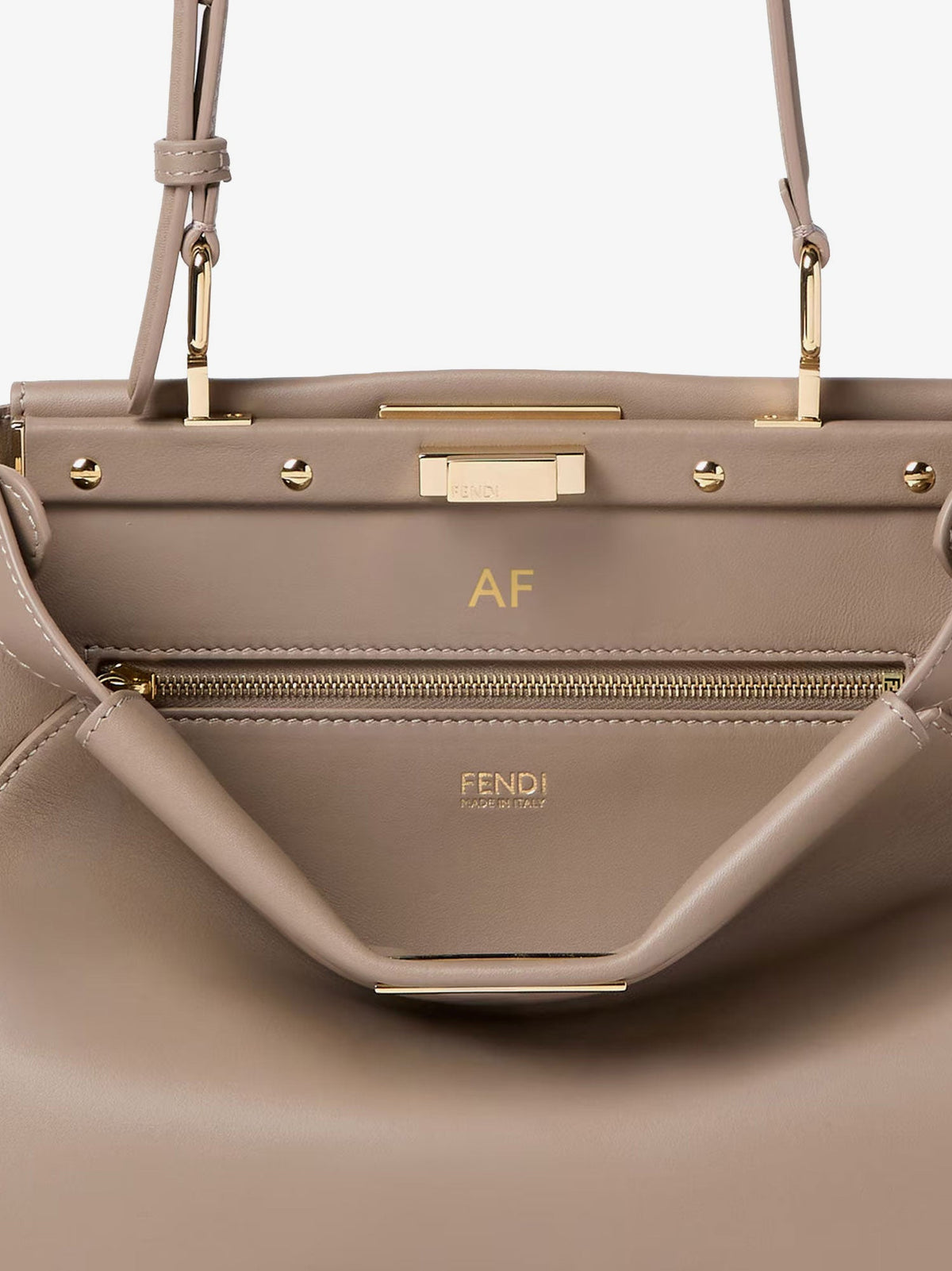 Fendi My Peekanno Small leather shoulder bag - Tortora