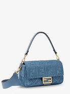 Fendi Baguette® handbag in raffia with all-over FF embroidery - Bluceruleoos