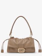 Fendi Baguette Soft Medium Leather Shoulder Bag - Tortora