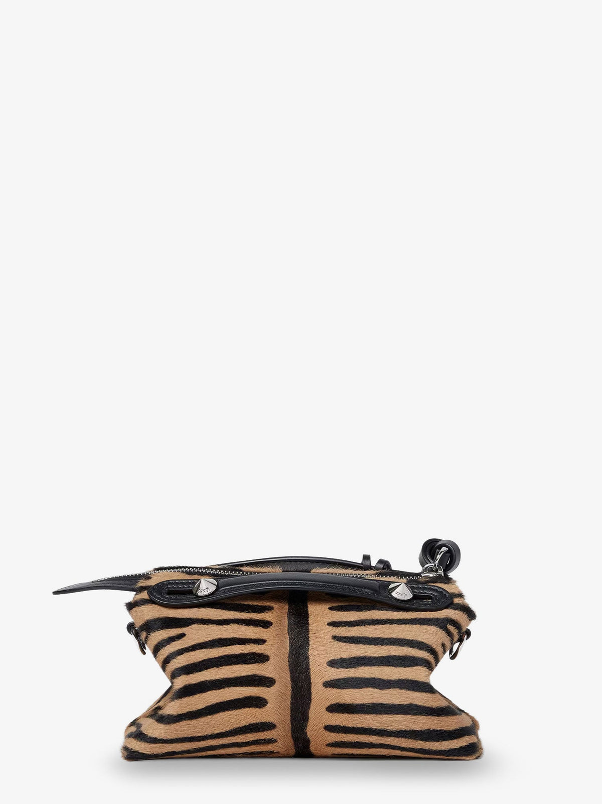 Fendi Boston handbag with tiger print in pony skin - Neronaturale