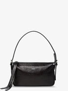 Fendi Zip Top Small vintage-effect leather shoulder bag - Nero