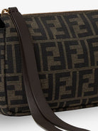 Fendi Zip Top Small FF Zucca Fabric shoulder bag - Ebano